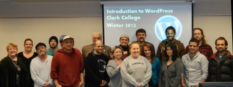The world's first full-credit college course dedicated solely to WordPress at Clark College, Winter Quarter 2012, led by Lorelle VanFossen.