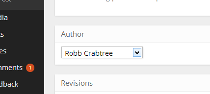 Only one line to select an author for a post