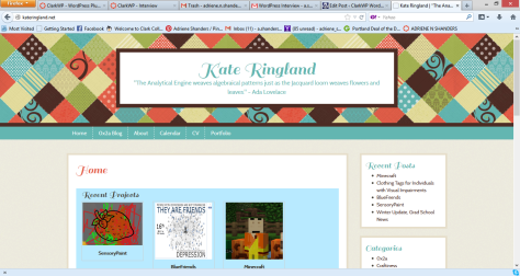 Screenshot of Kate Ringland's WebPage