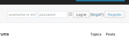 Picture of the WordPress.org log-in form, as well as the "Register" button