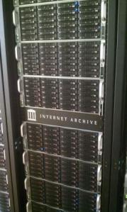 Picture form Wikimedia depicting a rack of web servers for Internet Archive