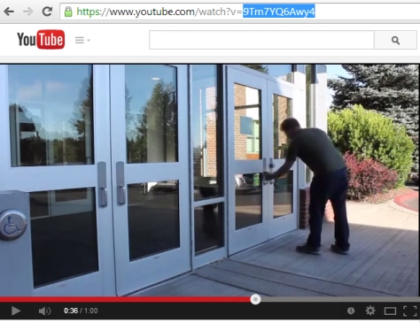 Screen capture of  YouTube highlining the video ID in URL
