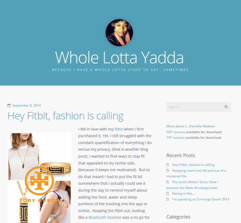 Website Whole Lotta Yadda by L. Danielle Baldwin - screenshot.
