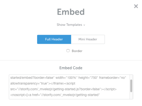 An example of a Storify embed code.