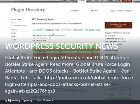 Screenshot example of a Storify Article image embedded in WordPress about a WordPress Security Issue.