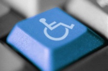 A accessibility symbol on a keyboard.